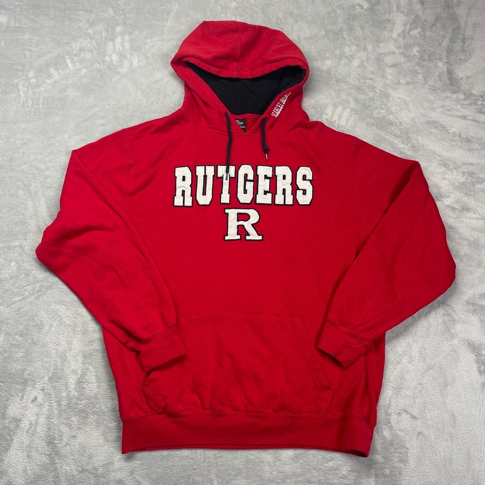 Rutgers Scarlet Knights Hoodie Mens XL Red Colosseum NCAA Basketball Sports Logo